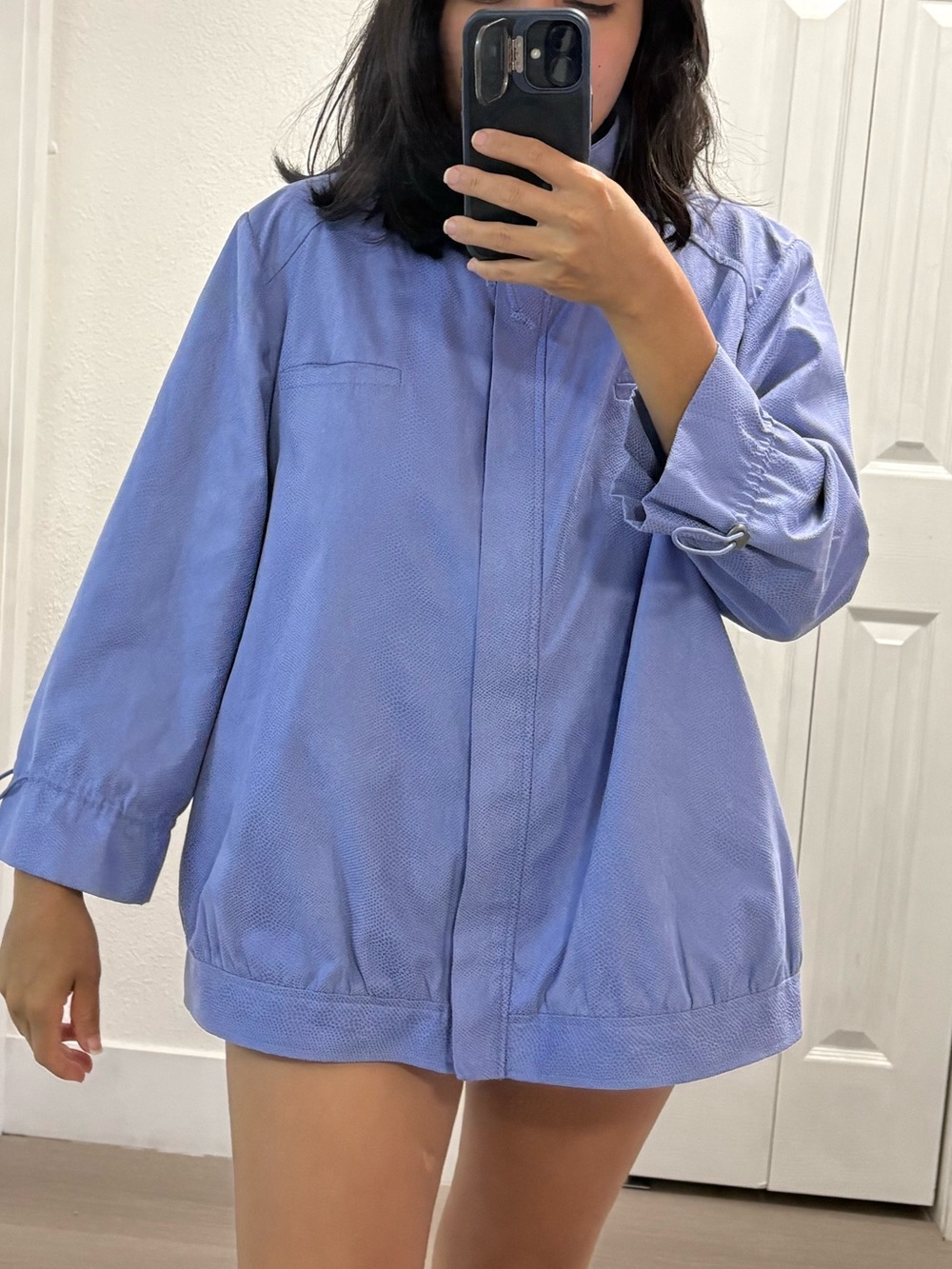 Chico's Lavender Zip-Front Bomber Jacket
